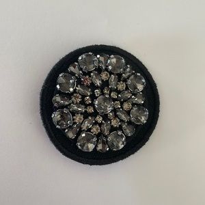 Black Brooch With Rhinestones